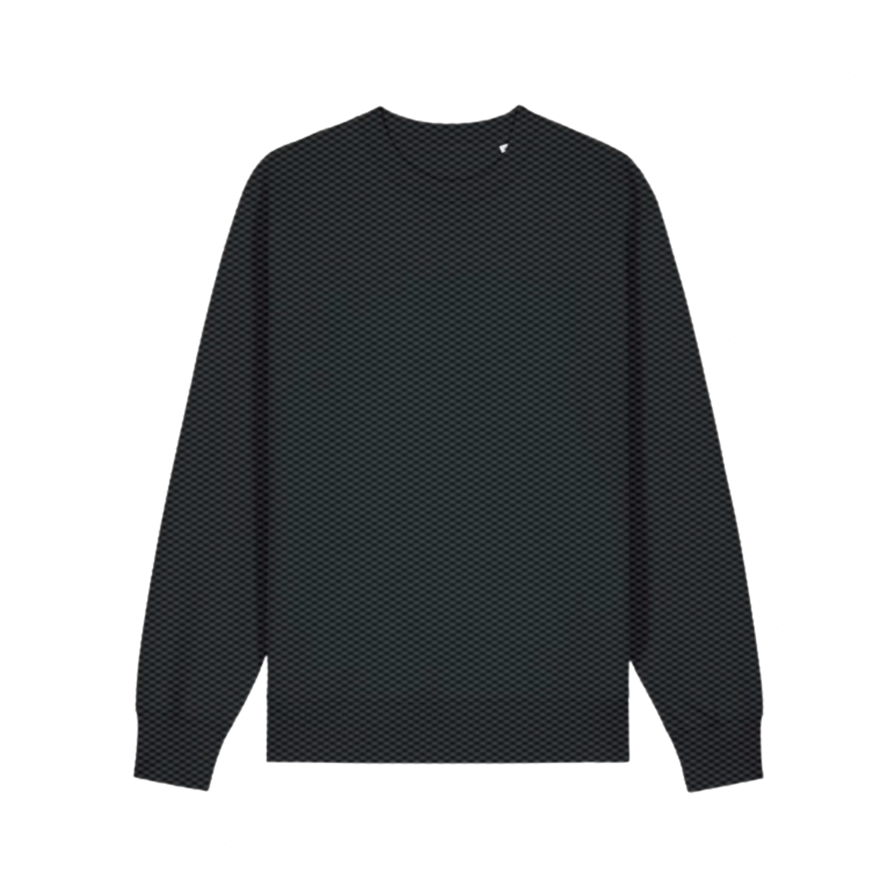Black textured sweater on a white background
