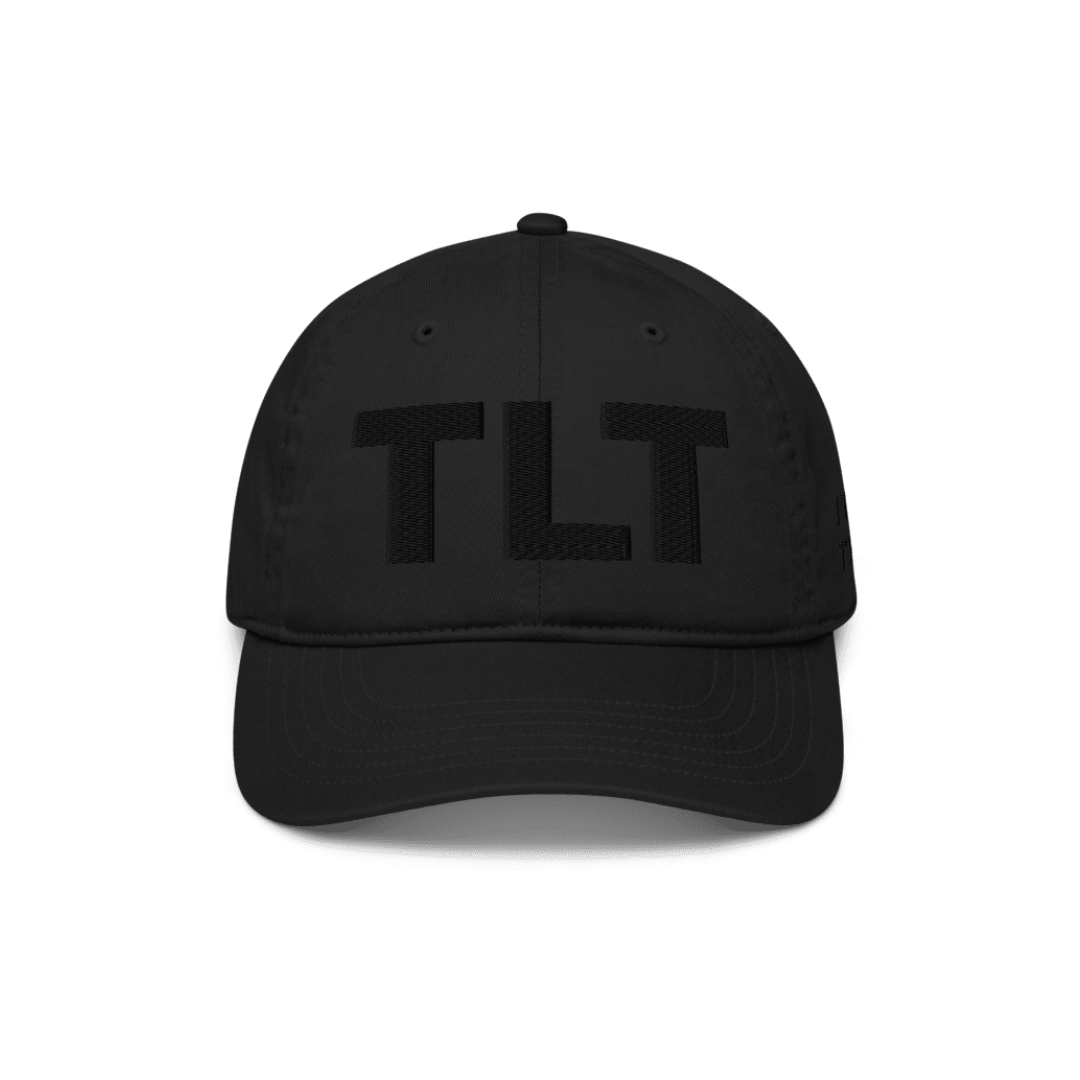 Black cap with 'TLT' logo on a white background
